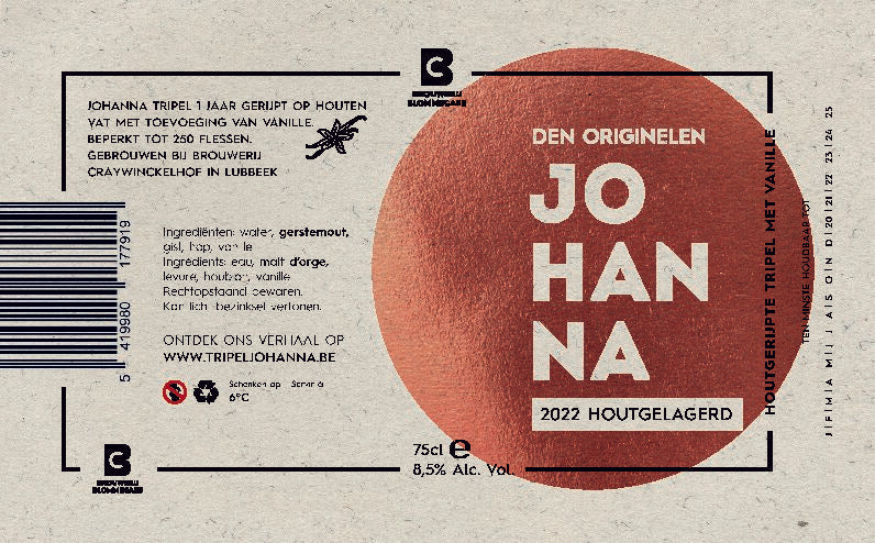 Tripel Johanna 8,5% 75cl - Barrel Aged met Vanille (Limited Edition 2022)